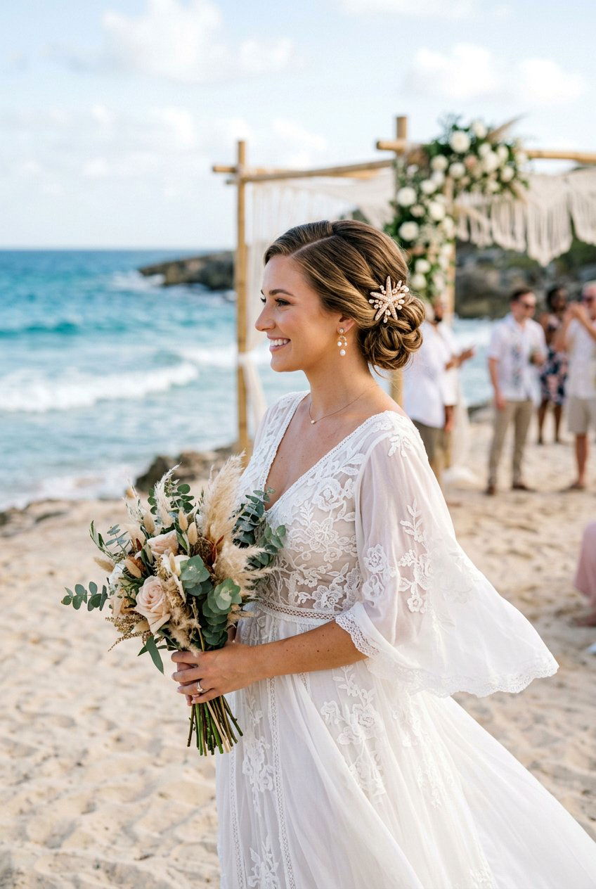 Sleek Bun With Side Part For Beach Wedding - 20 bridal sleek bun with side part - 20 bridal sleek bun with side part