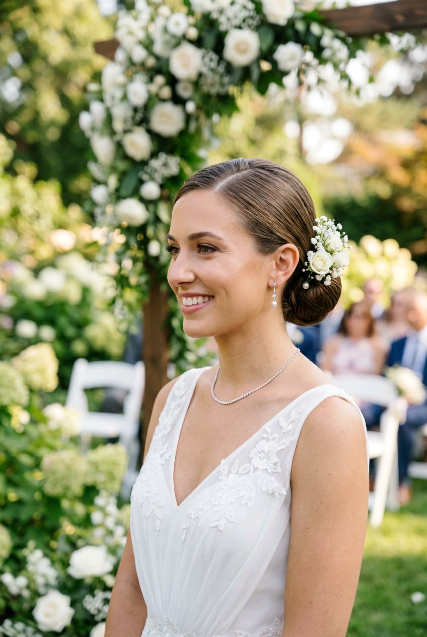 Sleek Bun With Side Part For Summer Wedding - 20 bridal sleek bun with side part - 20 bridal sleek bun with side part