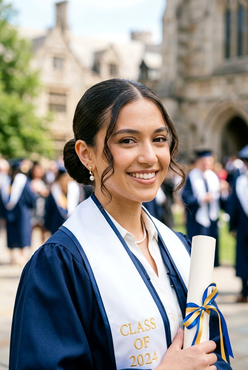 Sleek Bun With Tendrils - 20 graduation hairstyle with sleek bun - 20 graduation hairstyle with sleek bun