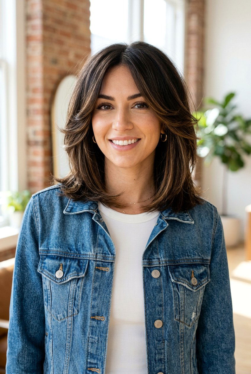 Sleek Butterfly Lob - 20 sleek layered haircut for straight hair women - 20 sleek layered haircut for straight hair women