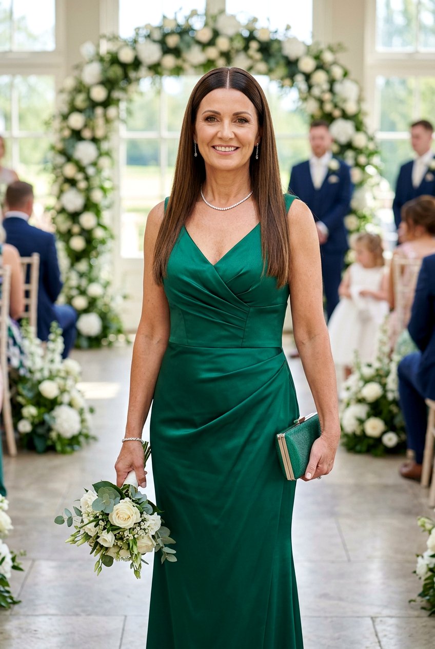 Sleek Center Part - 20 half up hairstyle for mother of the bride - 20 half up hairstyle for mother of the bride