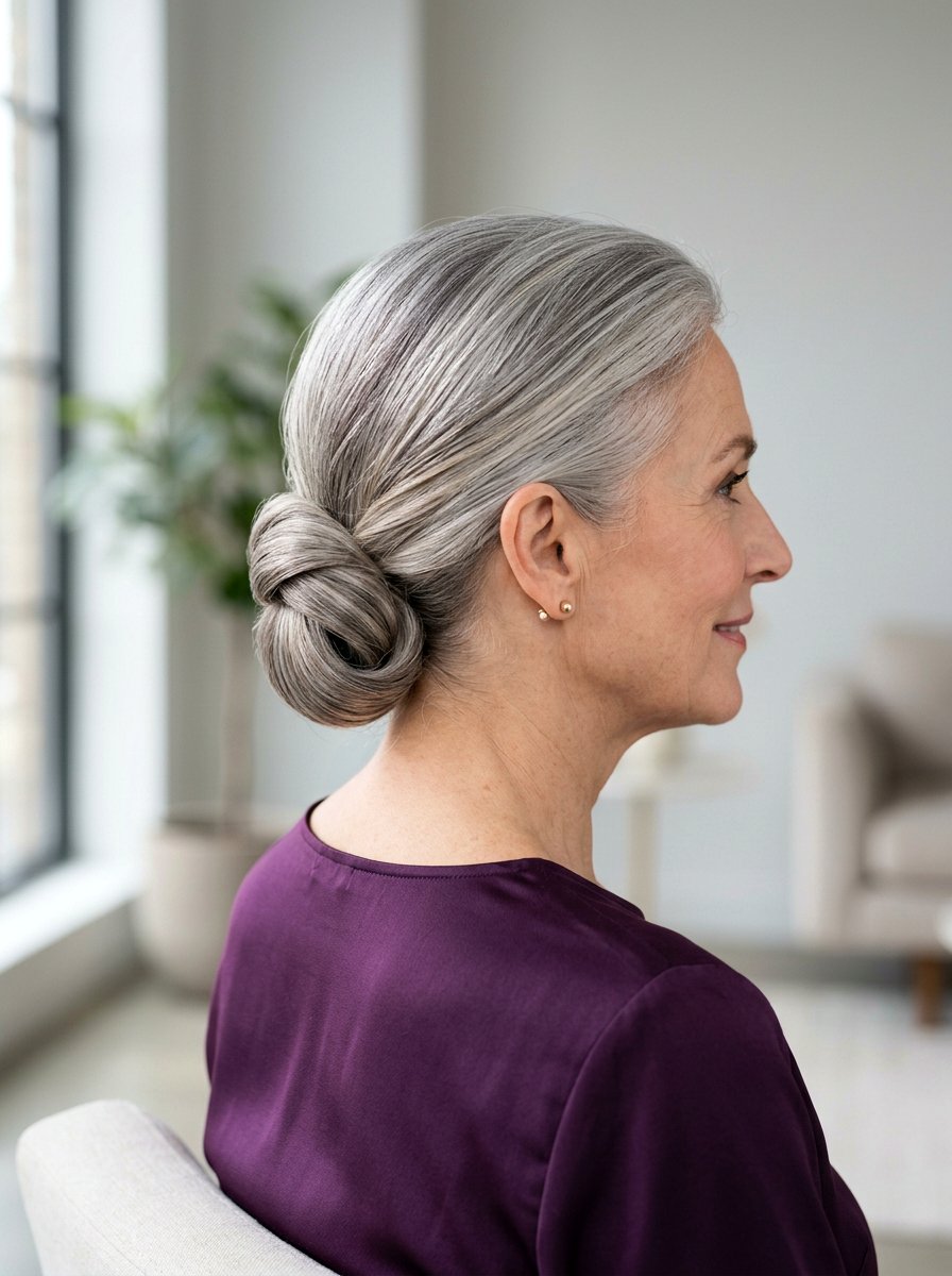 Sleek Chignon Updo For Older Women - 20 sleek hairstyle for mature women - 20 sleek hairstyle for mature women