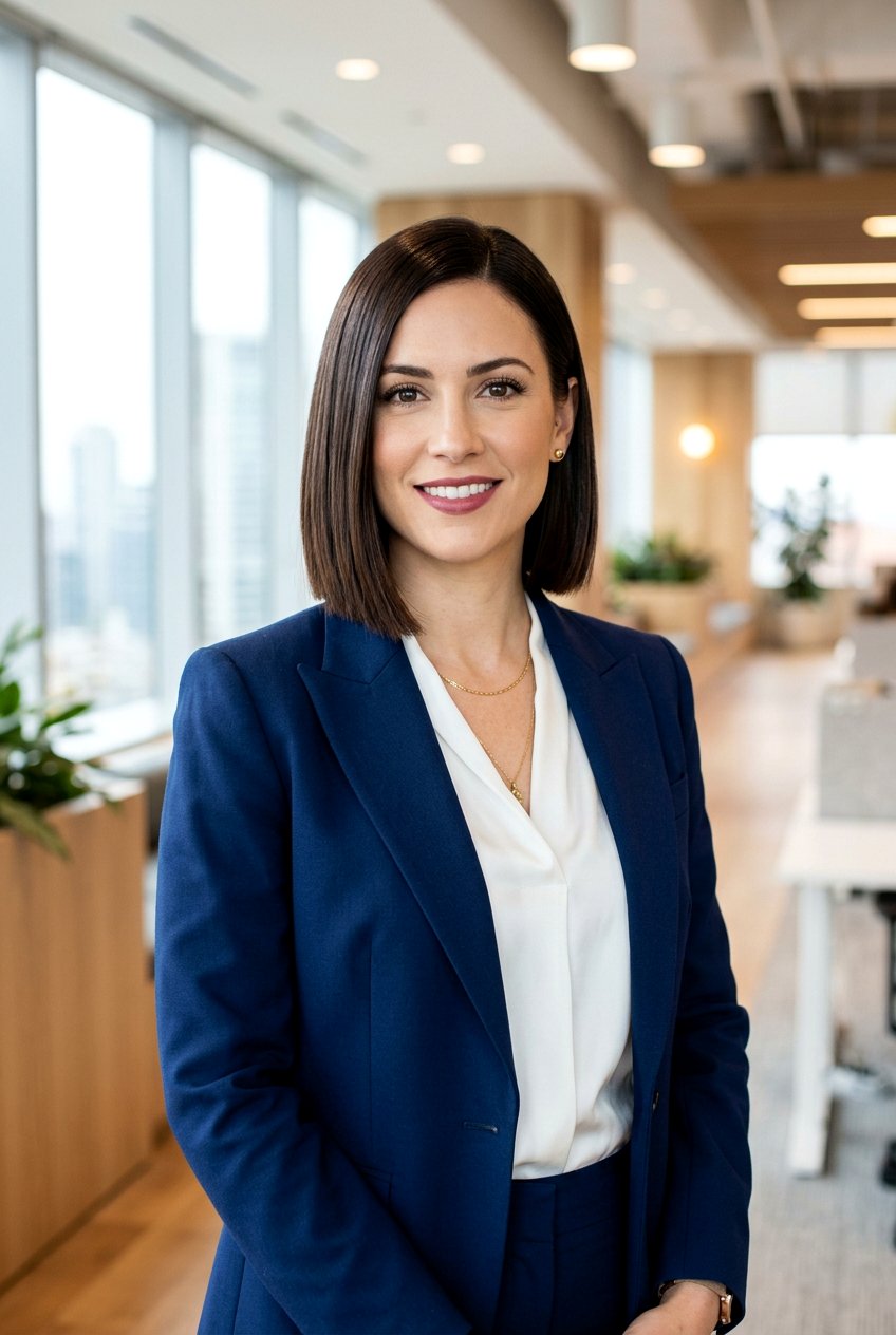 Sleek Chin Length Bob - 20 office hairstyle for thin fine hair - 20 office hairstyle for thin fine hair