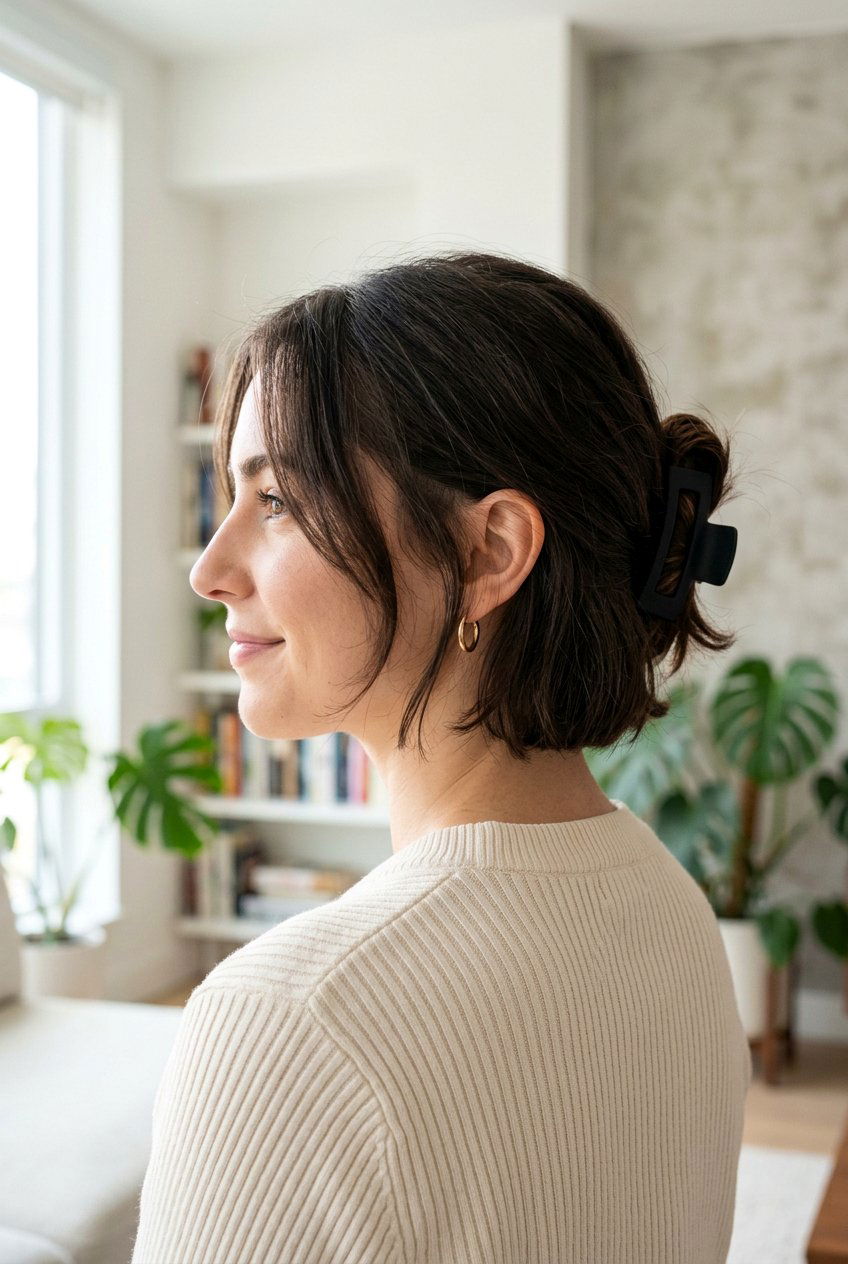 Sleek Claw Clip Bun for Short Hair - 20 sleek claw clip bun - 20 sleek claw clip bun