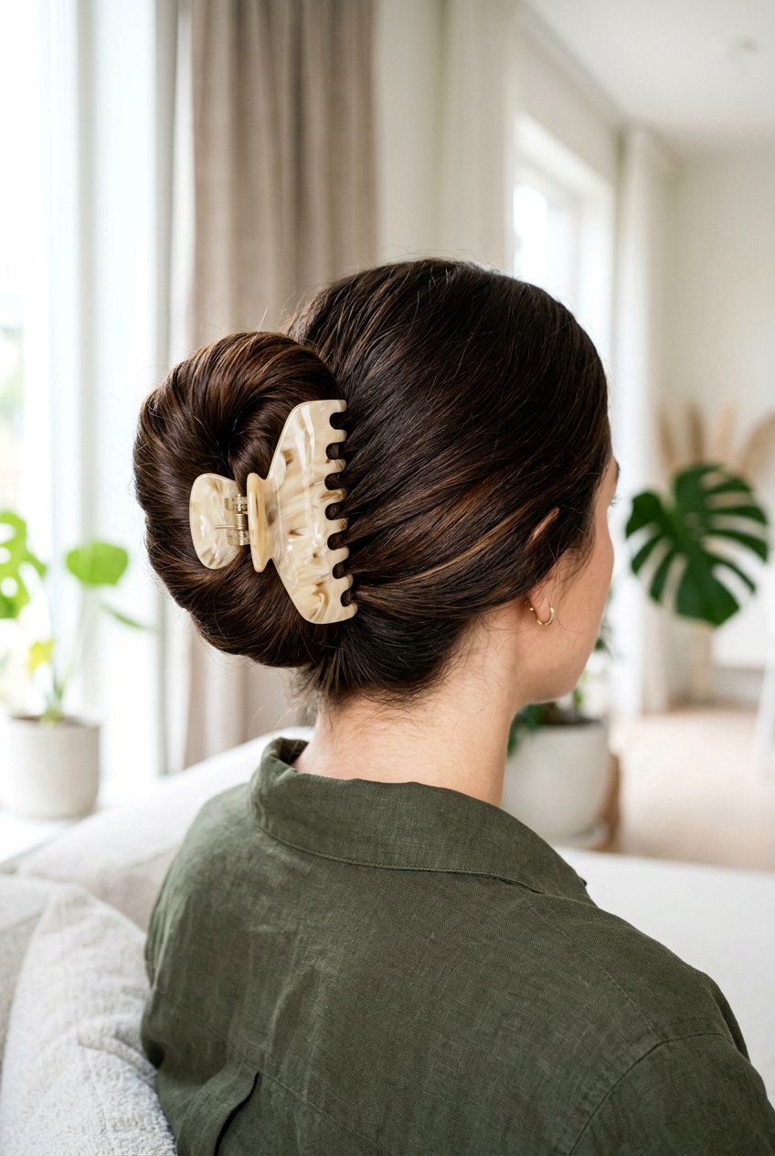 Sleek Claw Clip Bun for Thick Hair - 20 sleek claw clip bun - 20 sleek claw clip bun