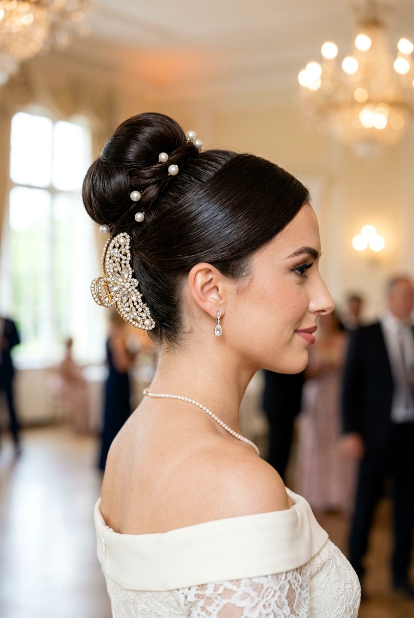 Sleek Claw Clip Bun with Accessories - 20 sleek claw clip bun - 20 sleek claw clip bun