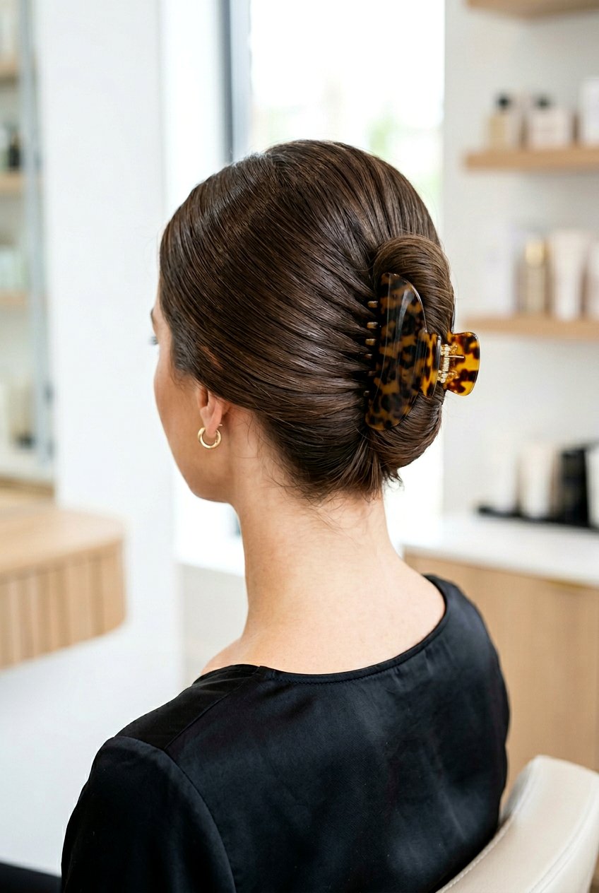 Sleek Claw Clip French Twist Bun - 20 sleek claw clip bun - 20 sleek claw clip bun