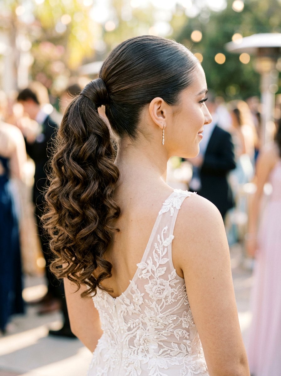 Sleek Curly Ponytail With Wrapped Base - 20 sleek prom ponytail with curls - 20 sleek prom ponytail with curls