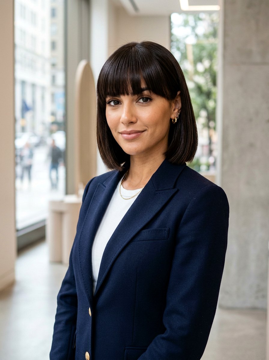 Sleek Dark Bob With Full Bangs - 20 sleek straight bob with bangs - 20 sleek straight bob with bangs