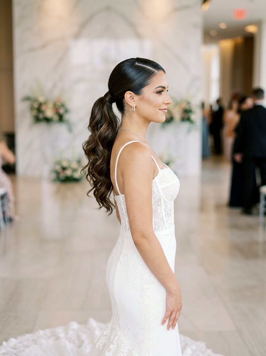 Sleek Deep Side Part Ponytail With Soft Curls - 20 sleek prom ponytail with curls - 20 sleek prom ponytail with curls