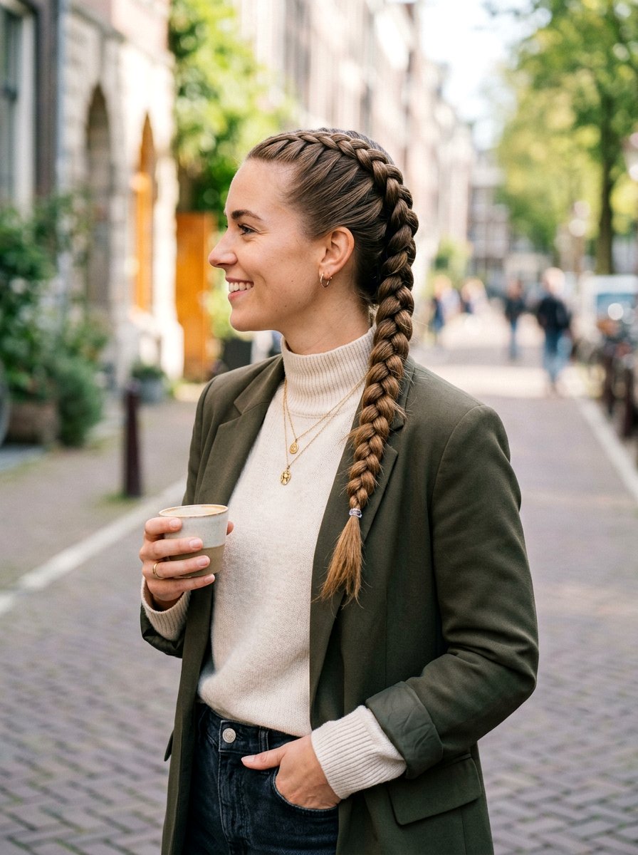 Sleek Dutch Braid - 20 sleek hairstyle for birthday party - 20 sleek hairstyle for birthday party