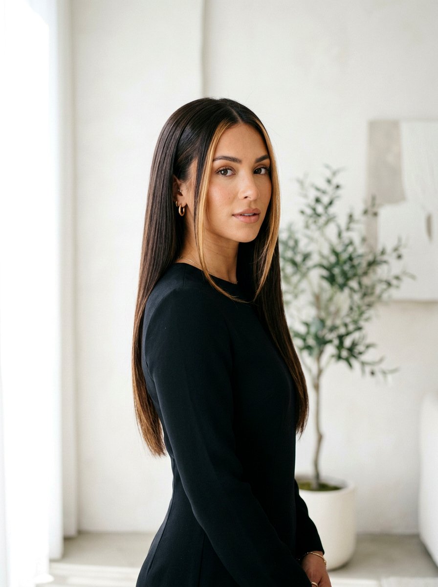 Sleek Espresso Hair Caramel Money Piece - 20 rich espresso with caramel money piece - 20 rich espresso with caramel money piece