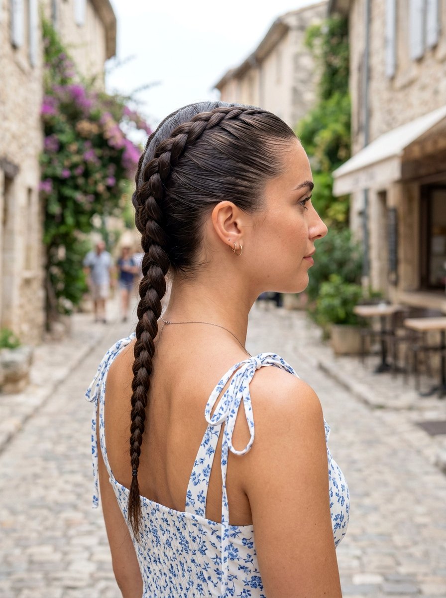 Sleek French Braid - 20 sleek hairstyle for humid climate - 20 sleek hairstyle for humid climate