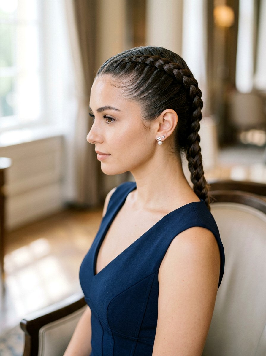 Sleek French Braid - 20 sleek hairstyle for birthday party - 20 sleek hairstyle for birthday party