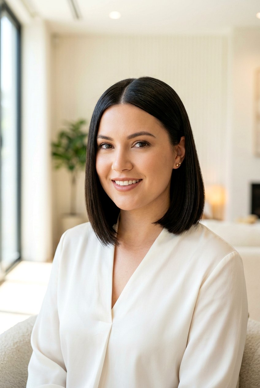 Sleek Glass Hair Bob For Round Face - 20 glass hair bob - 20 glass hair bob