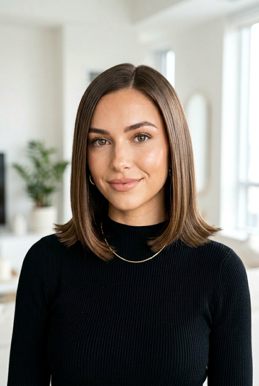 Sleek Glass Hair Bob With Tucked Ends - 20 glass hair bob - 20 glass hair bob