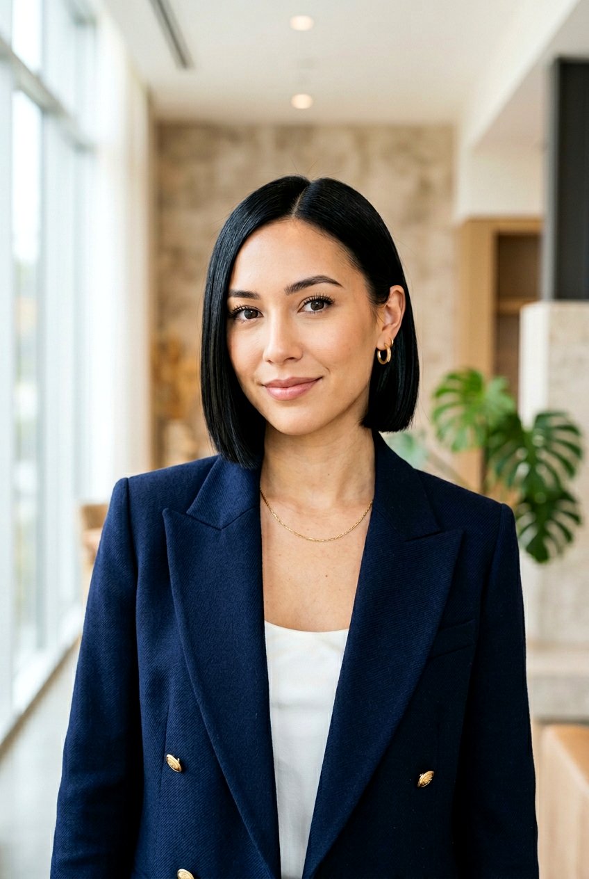 Sleek Glassy Bob - 20 school hairstyle for short bob hair - 20 school hairstyle for short bob hair