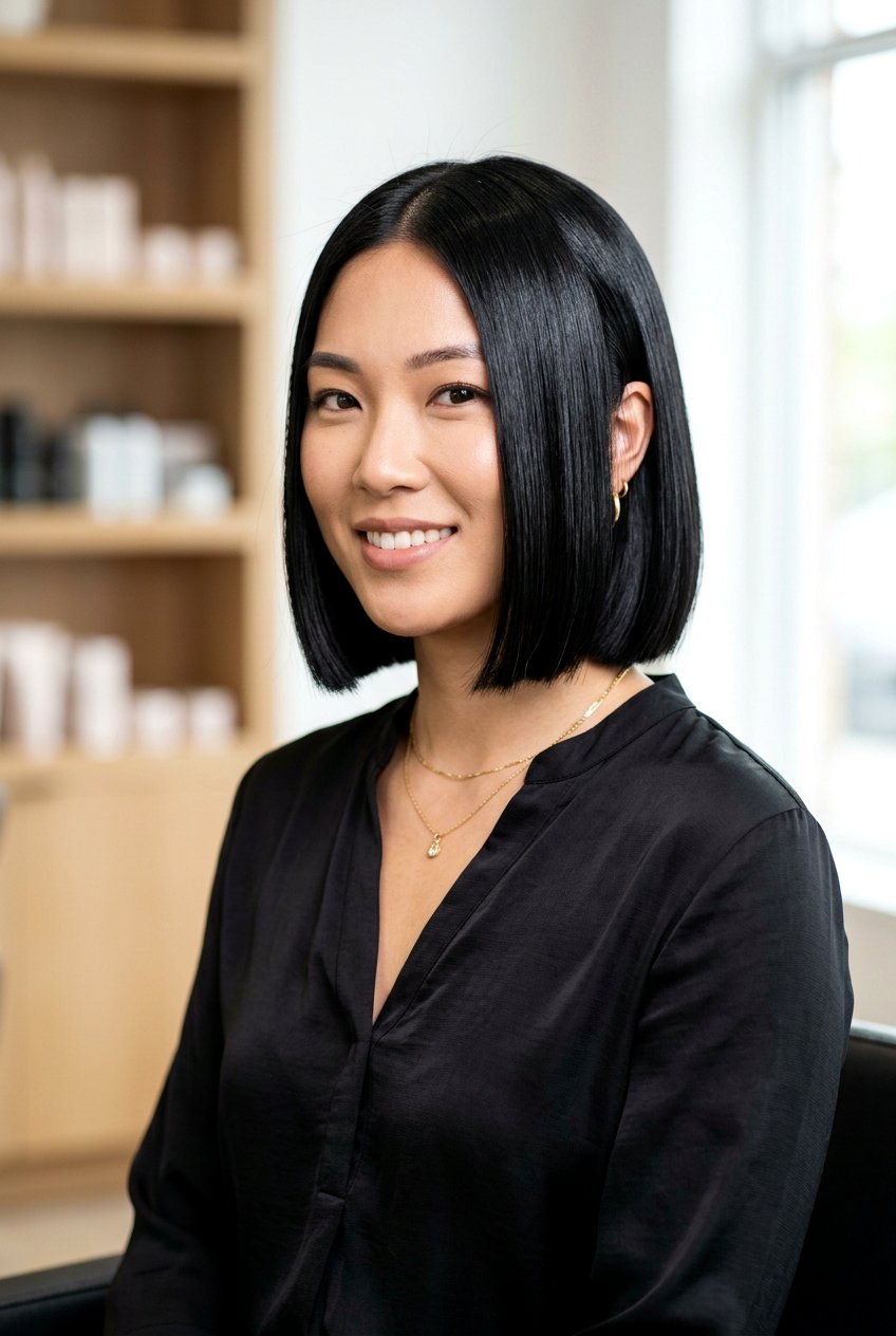 Sleek Glossy Black Bob - 20 glossy black bob haircut - 20 glossy black bob haircut