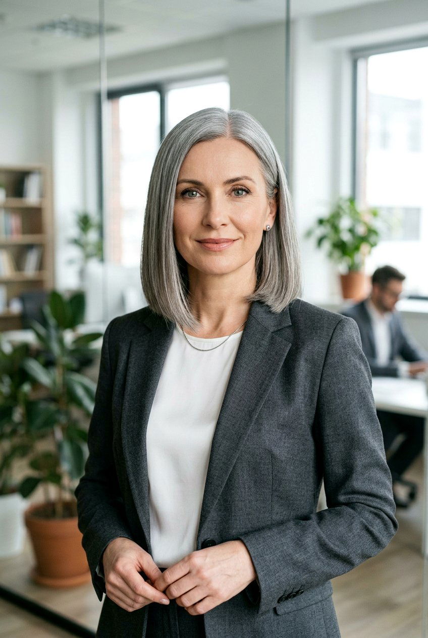 Sleek Gray Bob - 20 low maintenance gray bob haircut - 20 low maintenance gray bob haircut