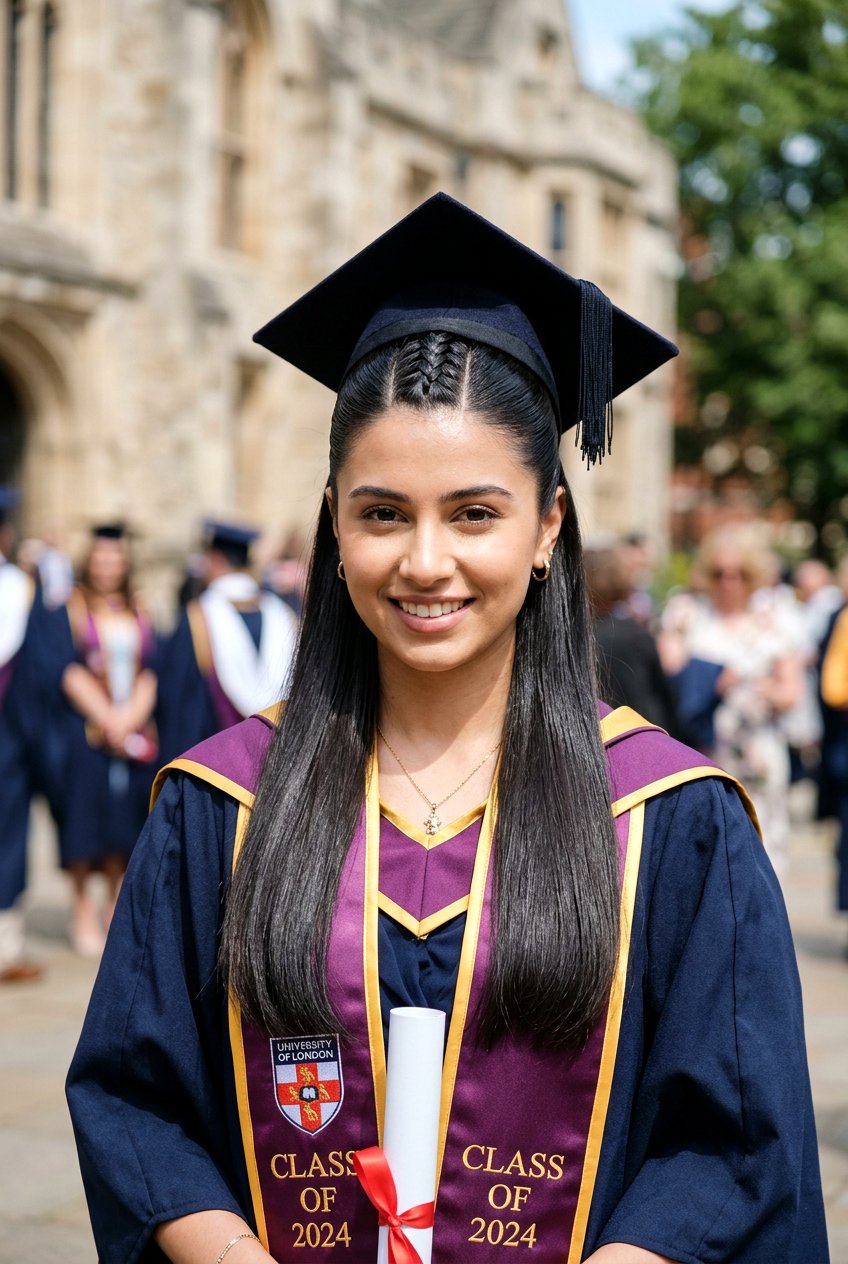 Sleek Half Up Braid Straight Hair - 20 graduation hairstyle with half up braid - 20 graduation hairstyle with half up braid