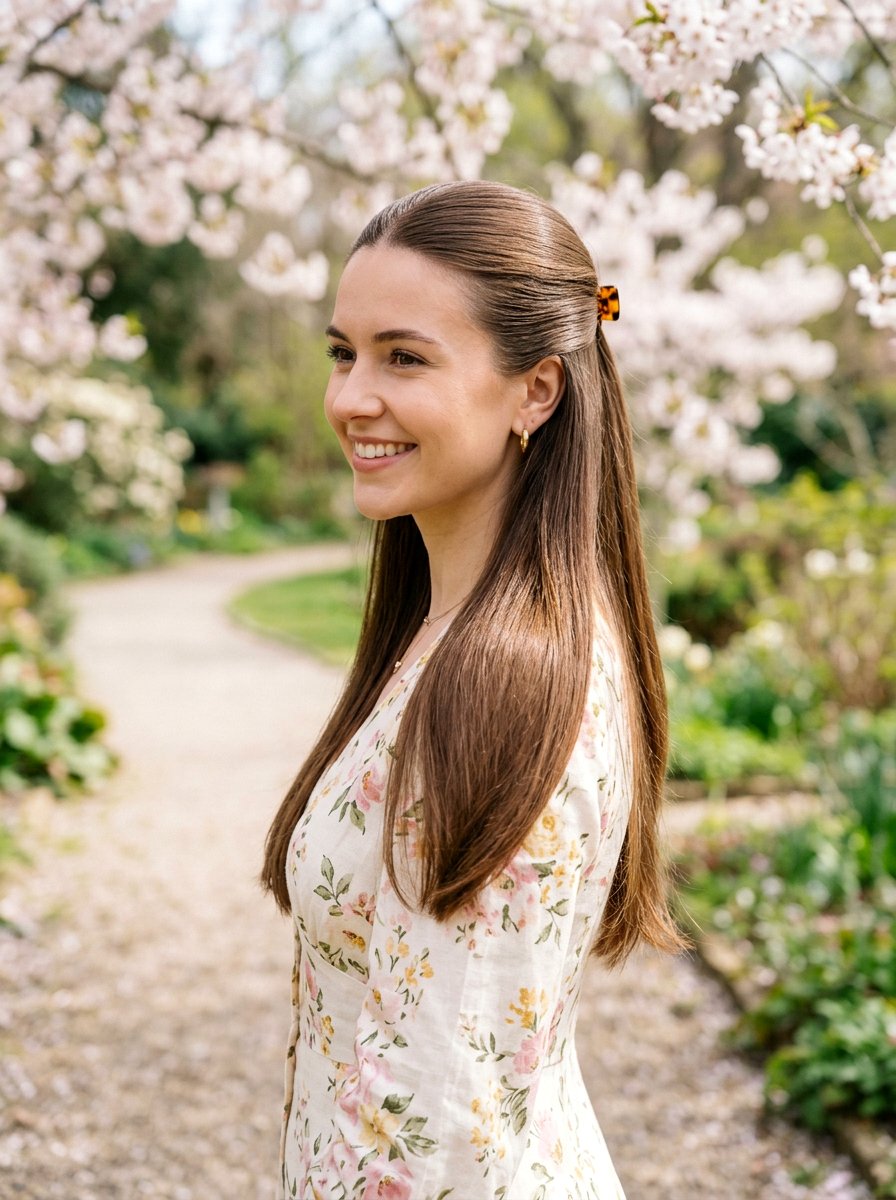 Sleek Half Up Half Down Hair For Women - 20 sleek hairstyle for mature women - 20 sleek hairstyle for mature women