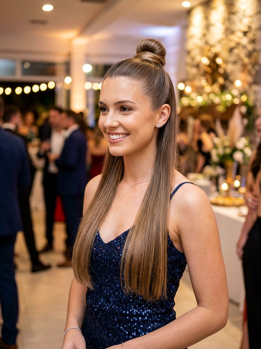 Sleek Half Up Half Down - 20 sleek hairstyle for birthday party - 20 sleek hairstyle for birthday party