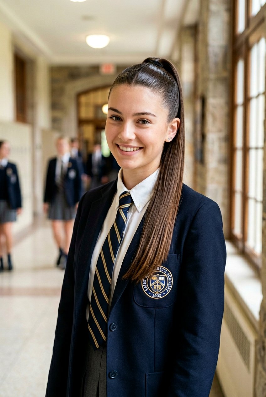 Sleek Half Up Ponytail - 20 school hairstyle with half up ponytail - 20 school hairstyle with half up ponytail