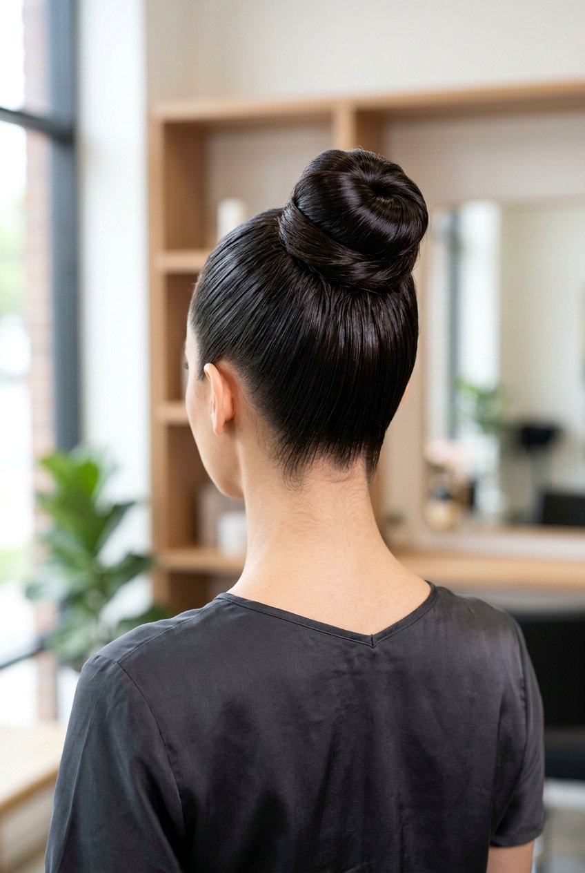 Sleek High Bun - 20 wedding updo hairstyles - 20 wedding updo hairstyles