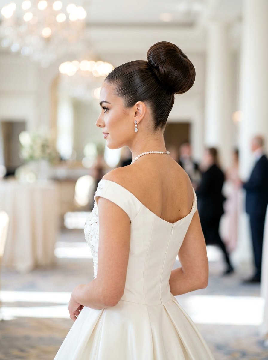 Sleek High Bun - 20 sleek hairstyle for prom night - 20 sleek hairstyle for prom night