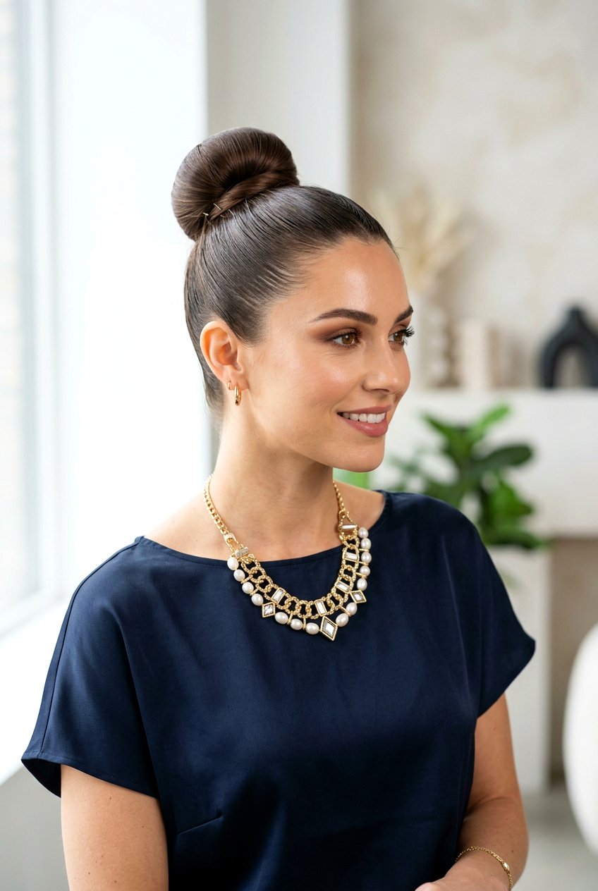 Sleek High Bun - 20 elegant mother of the bride updo - 20 elegant mother of the bride updo