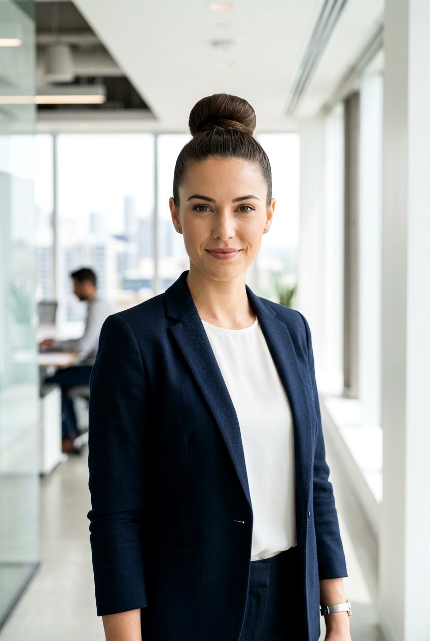 Sleek High Business Bun - 20 business bun hairstyle - 20 business bun hairstyle