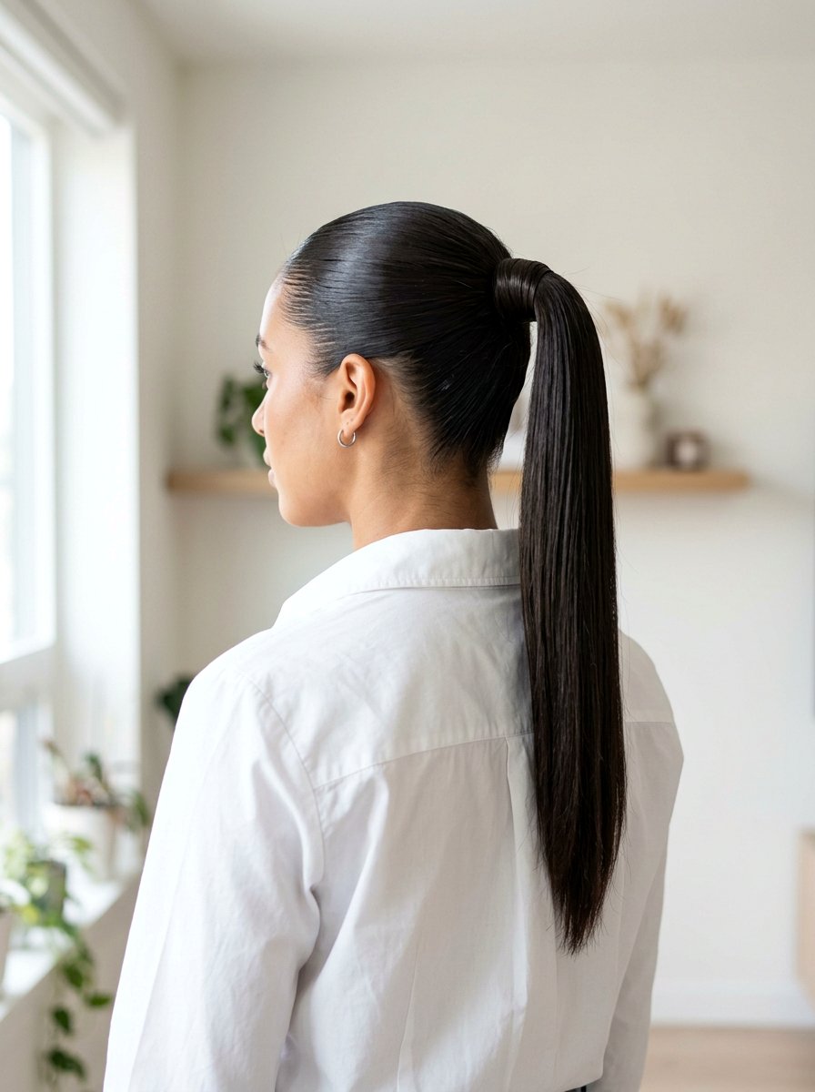Sleek High Glossy Clean Girl Ponytail - 20 glossy clean girl ponytail - 20 glossy clean girl ponytail