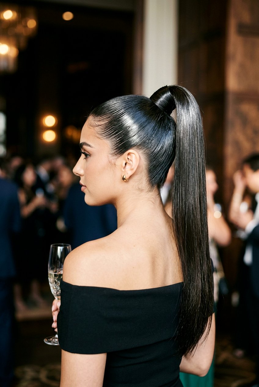 Sleek High Party Ponytail - 20 party ponytail hairstyles - 20 party ponytail hairstyles
