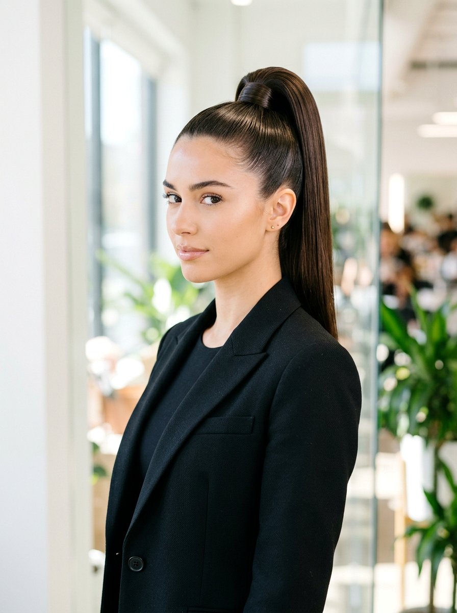 Sleek High Ponytail - 20 glamorous ponytail hairstyle ideas - 20 glamorous ponytail hairstyle ideas