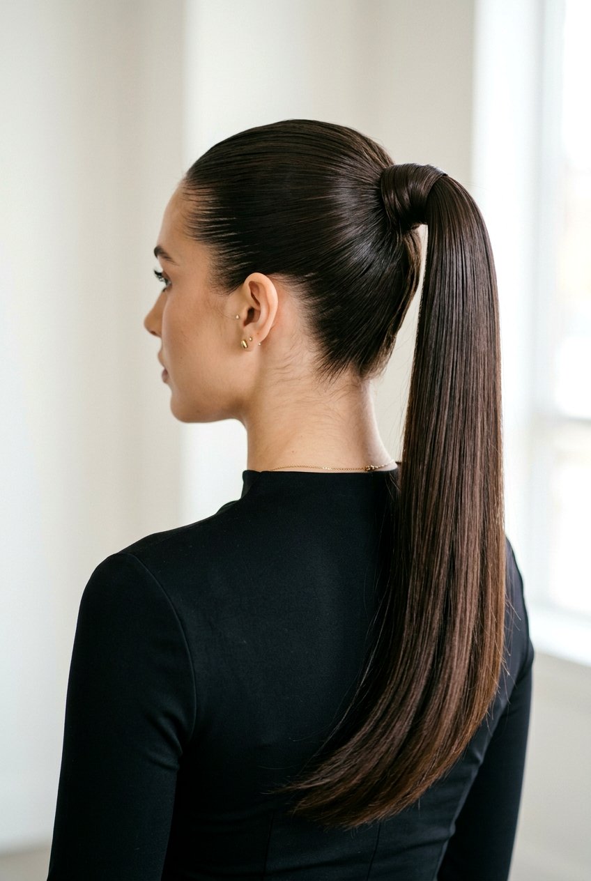Sleek High Ponytail For Cocktail Events - 20 cocktail party hairstyles - 20 cocktail party hairstyles