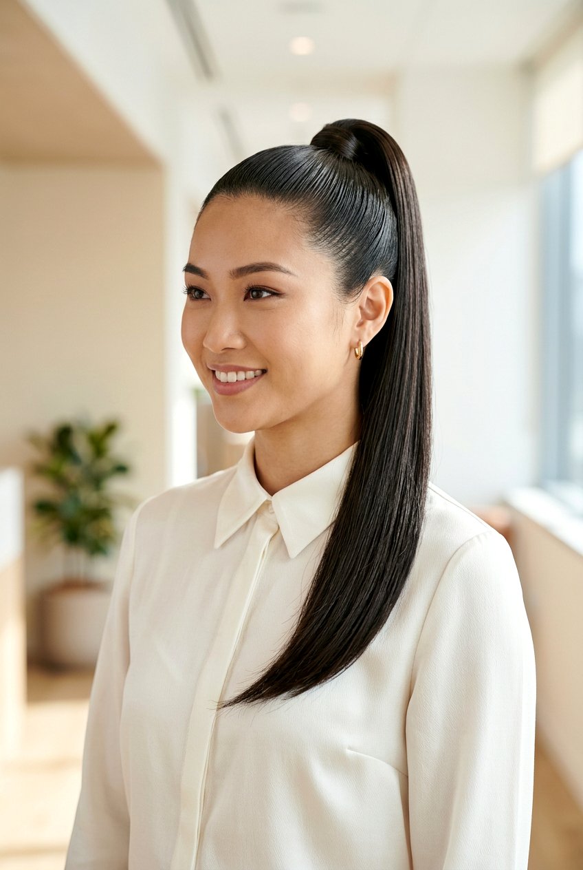 Sleek High Ponytail For Work - 20 corporate hairstyles for women - 20 corporate hairstyles for women
