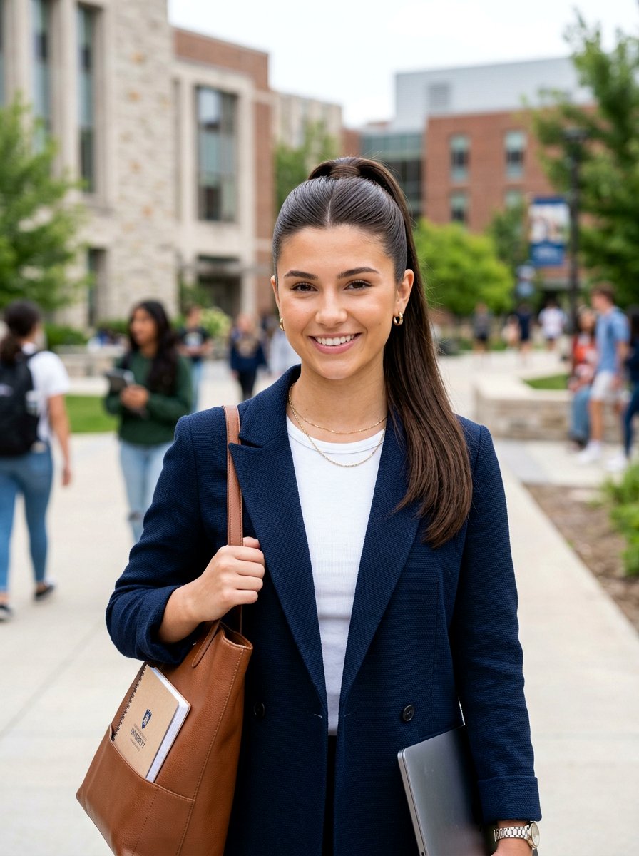 Sleek High Ponytail Hairstyle For College - 20 cute hairstyle for college campus - 20 cute hairstyle for college campus