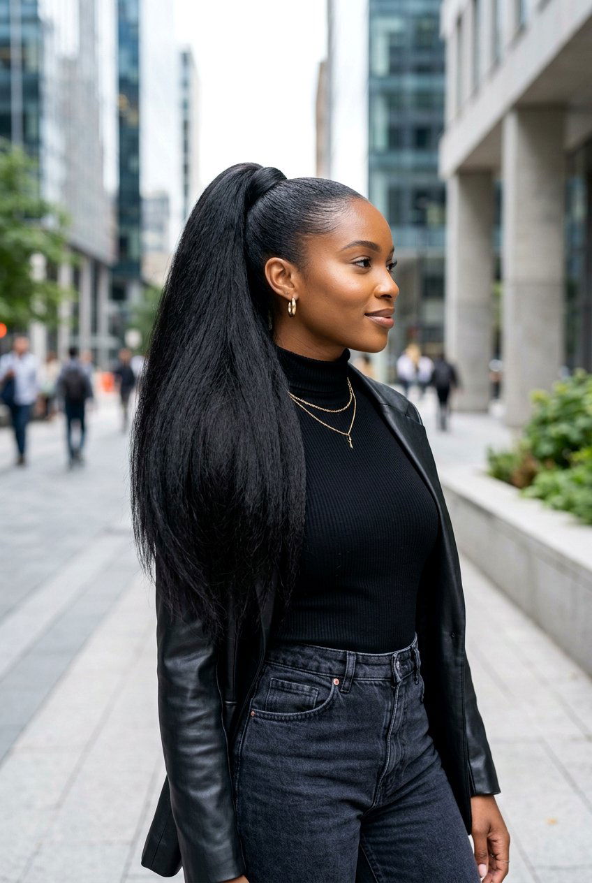 Sleek High Ponytail With Thick Extensions - 20 sleek high ponytail with extensions - 20 sleek high ponytail with extensions