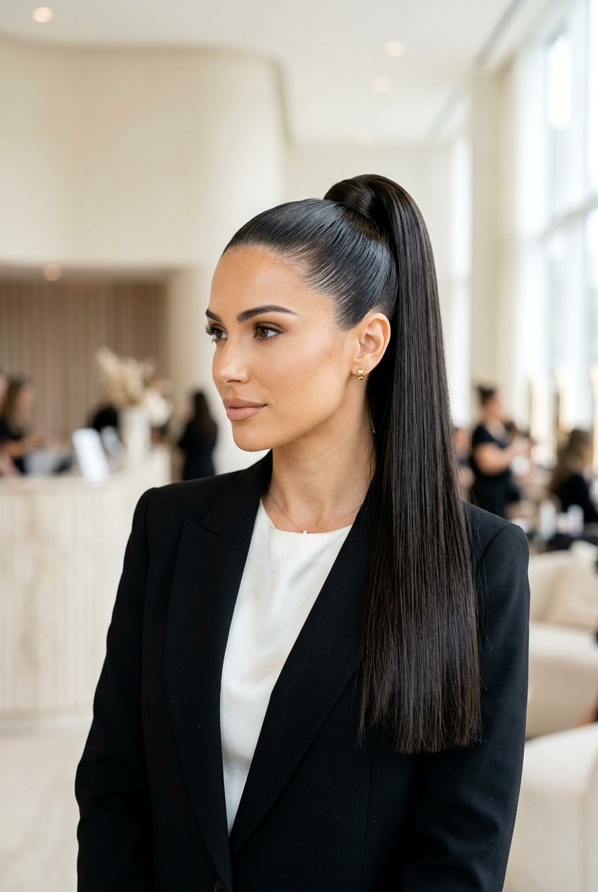 Sleek High Ponytail With Tight Finish Extensions - 20 sleek high ponytail with extensions - 20 sleek high ponytail with extensions