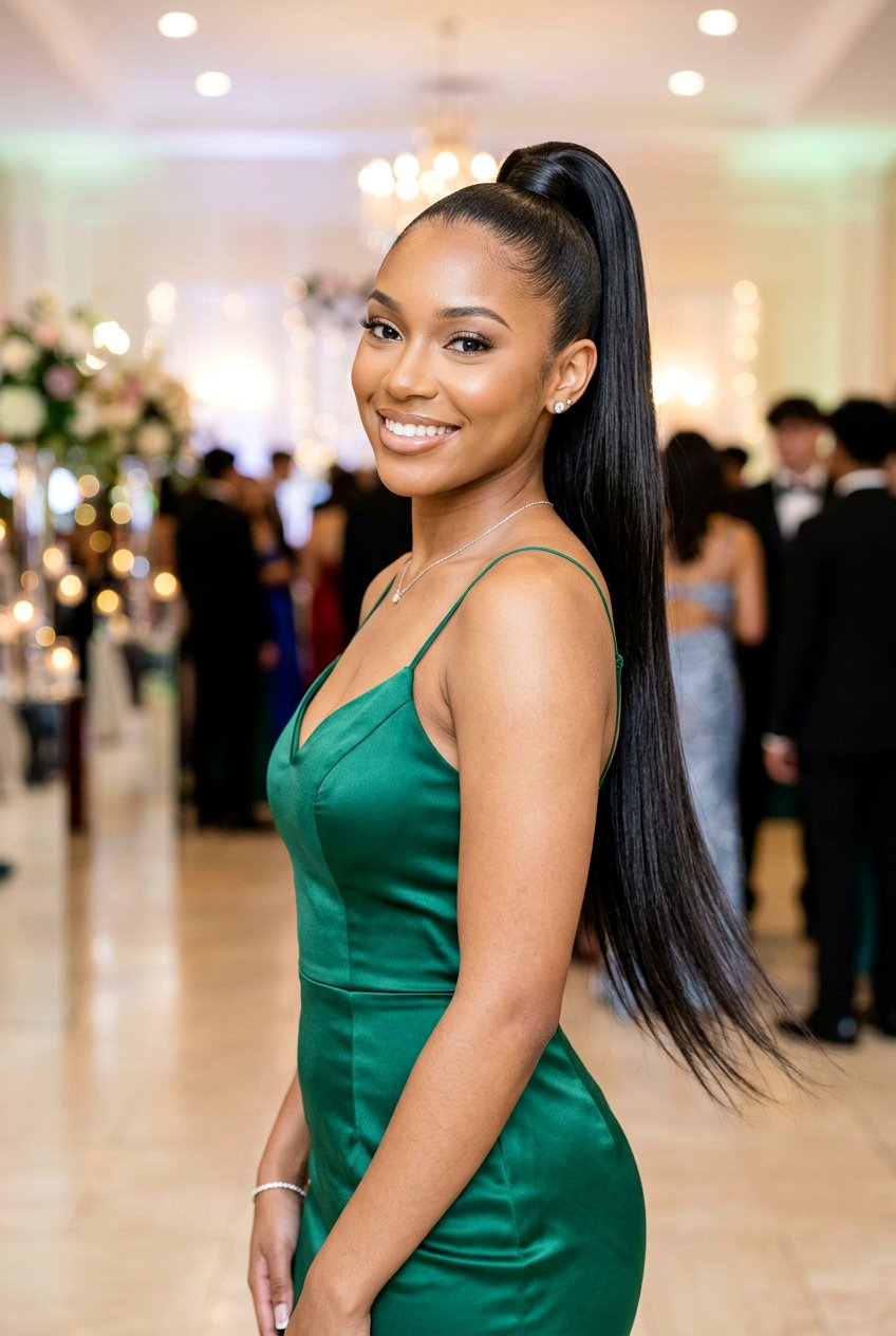 Sleek High Ponytail for Hoco - 20 hoco hairstyles - 20 hoco hairstyles