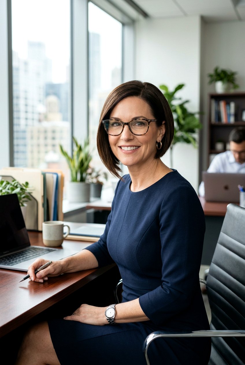 Sleek Inverted Bob - 20 hairstyles for women with glasses over 40 - 20 hairstyles for women with glasses over 40