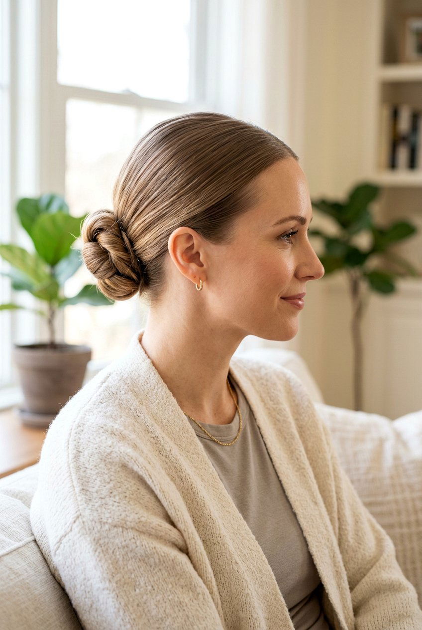 Sleek Knot Bun For Fine Hair - 20 sleek knot bun hairstyle - 20 sleek knot bun hairstyle