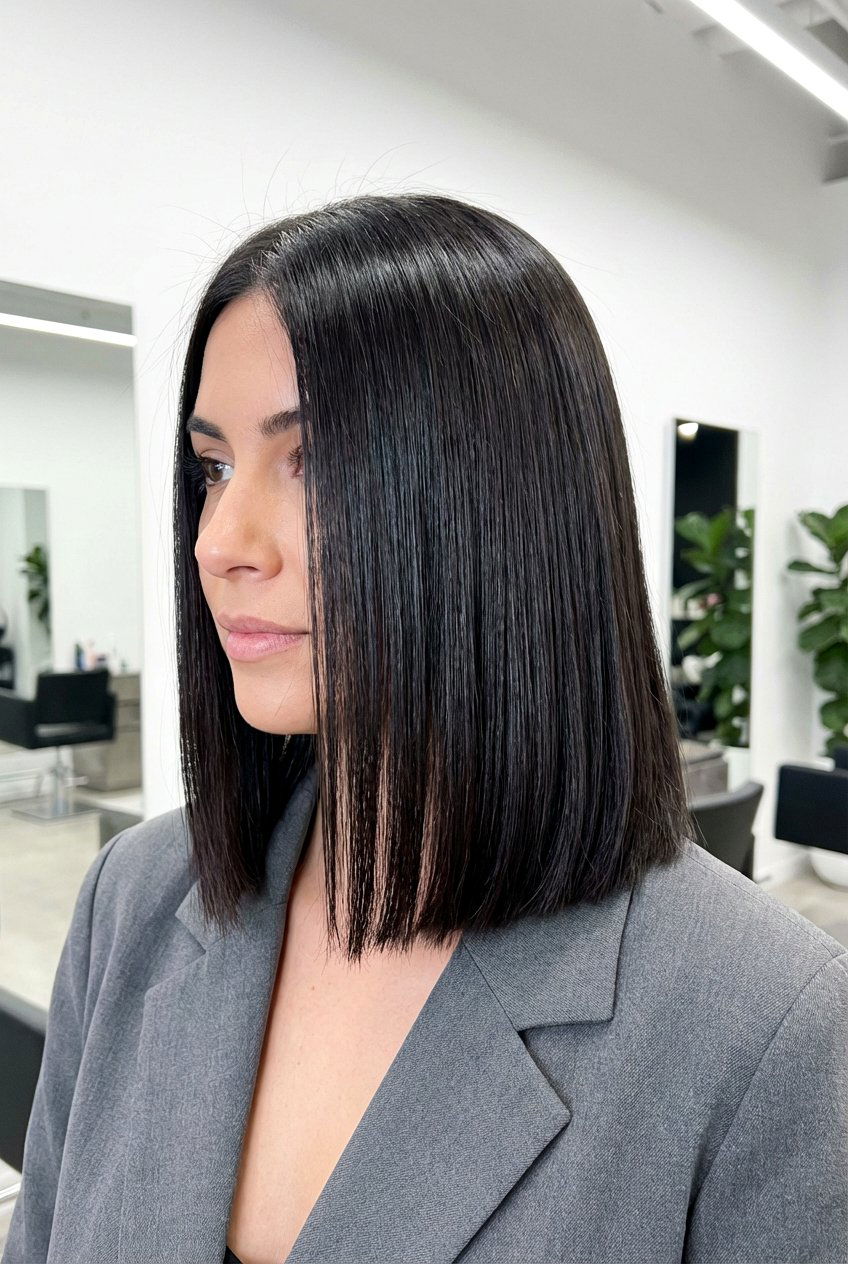 Sleek Lob - 20 lob haircut for women - 20 lob haircut for women