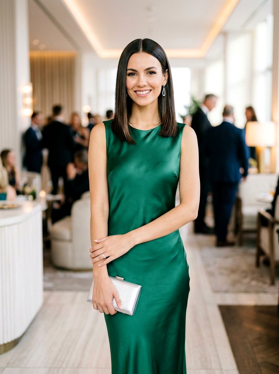 Sleek Lob Middle Part - 20 prom hairstyles for fine medium hair - 20 prom hairstyles for fine medium hair