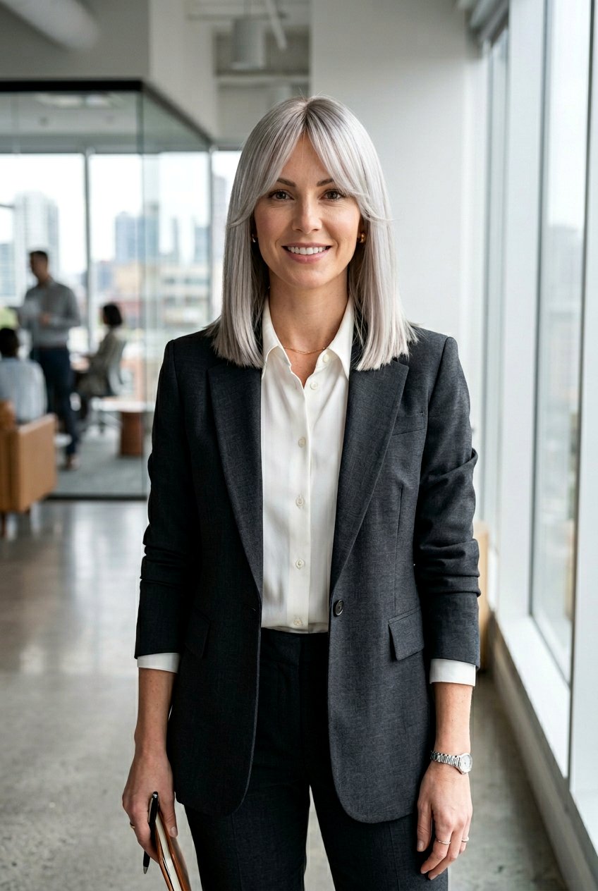 Sleek Lob With Curtain Bangs - 20 curtain bangs with lob for fine hair - 20 curtain bangs with lob for fine hair