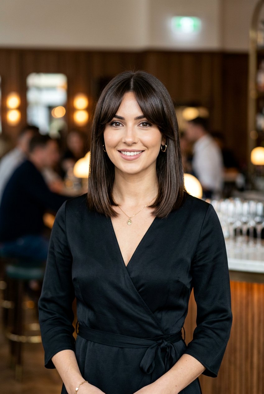 Sleek Lob With Curtain Bangs - 20 curtain bangs with bob for mature women - 20 curtain bangs with bob for mature women