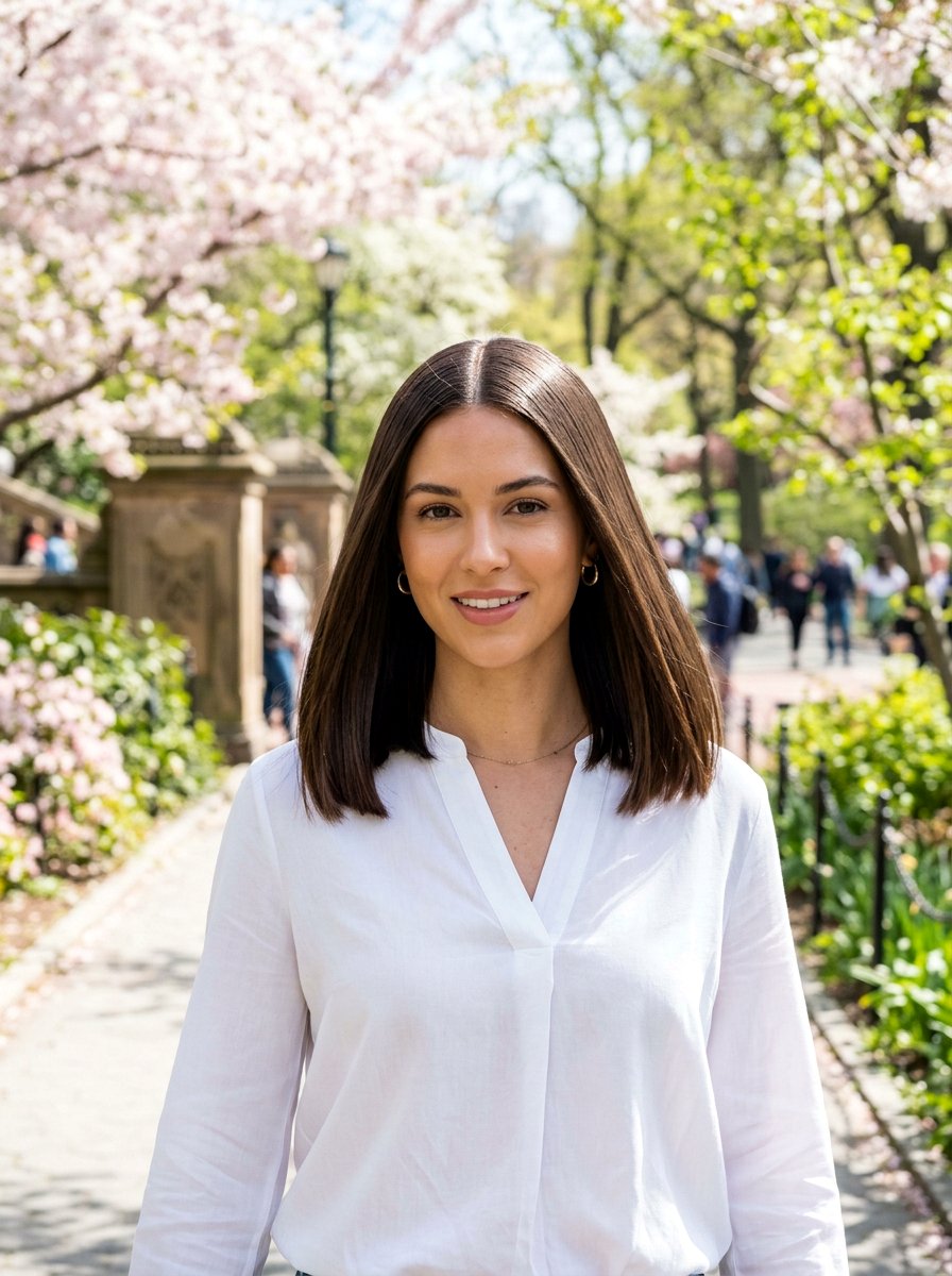 Sleek Lob With Middle Part - 20 sleek hairstyle for shoulder length hair - 20 sleek hairstyle for shoulder length hair