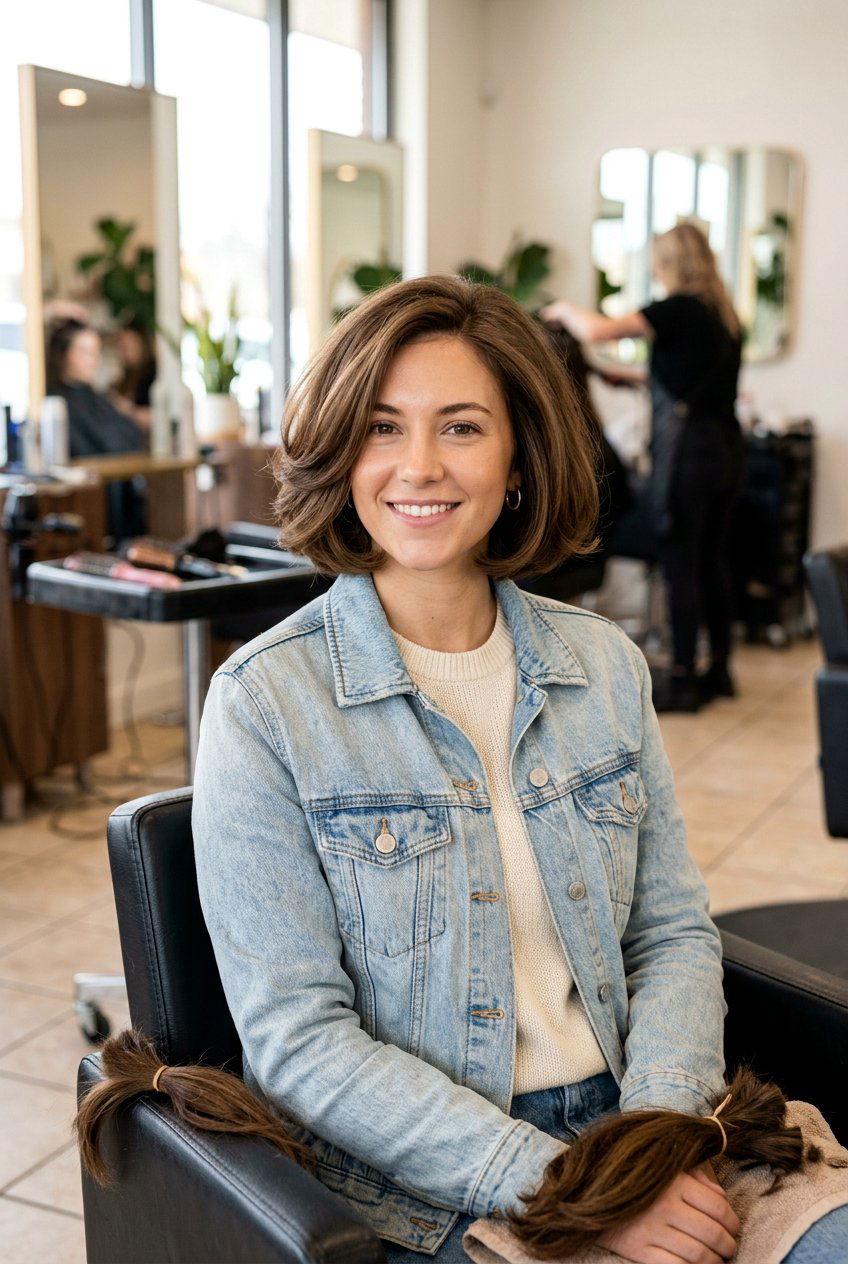 Sleek Long Ponytail to Bob Haircut - 20 before and after haircut ideas - 20 before and after haircut ideas