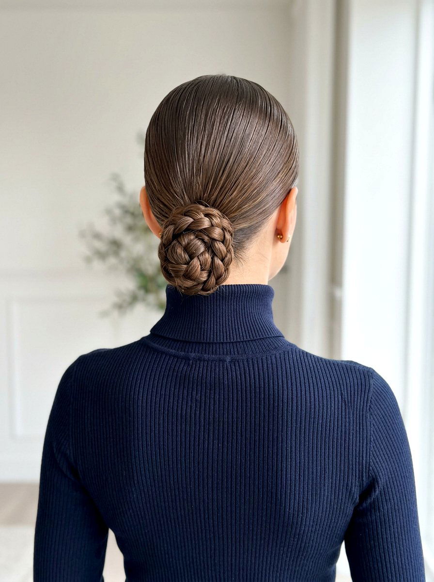 Sleek Low Braided Bun - 20 dance practice bun hairstyle - 20 dance practice bun hairstyle
