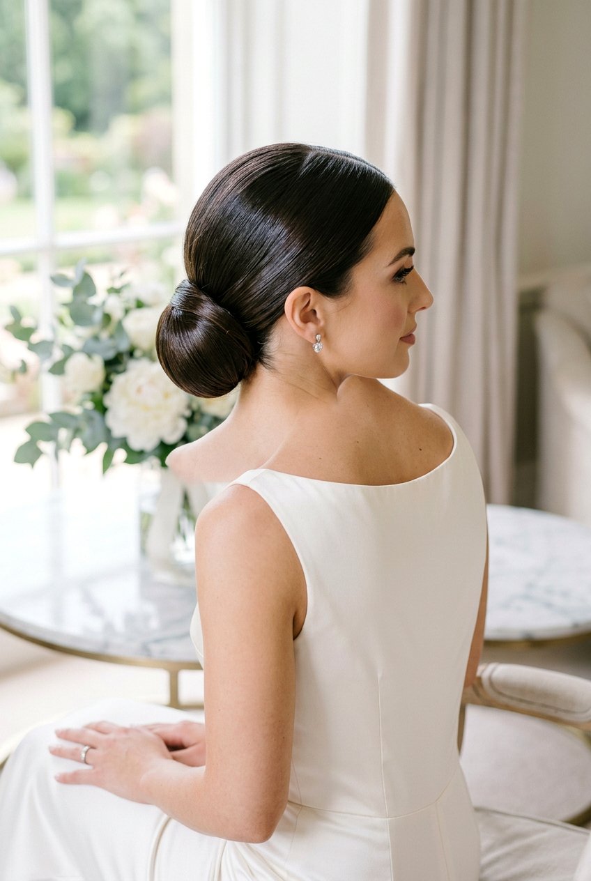 Sleek Low Bridal Chignon - 20 modern bridal chignon - 20 modern bridal chignon